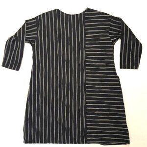 Spirithouse Longline Tunic Dress Womens XL Black White Relaxed Fit  Lagenlook